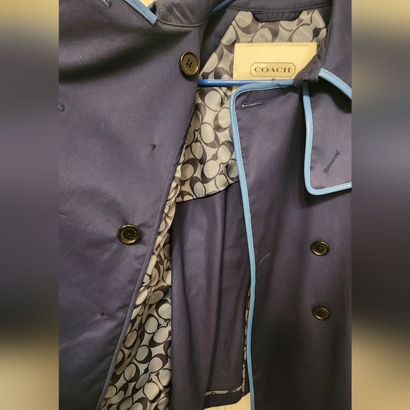 COACH Leather Trimmed Trench Coat - Picture 4 of 6